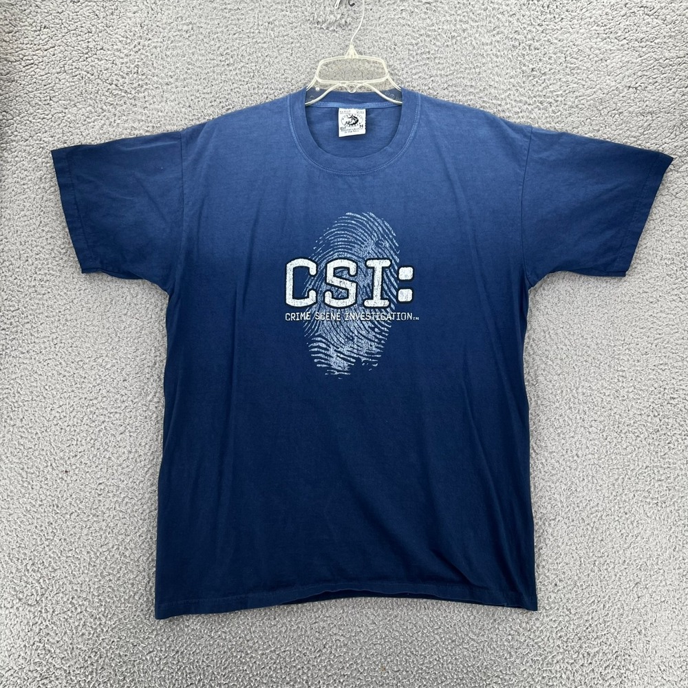Vintage CSI Crime Scene Investigators T Shirt Mens‎ Medium Blue Anvil Tag
